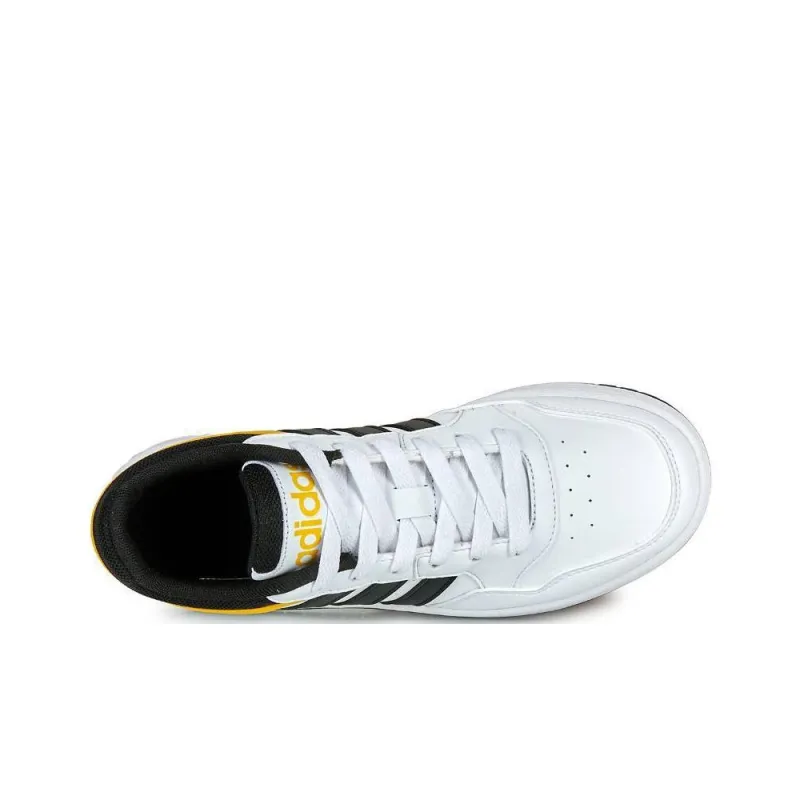 Adidas HOOPS 3.0 Anti Slip Wear Resistant Low Top Skateboard Shoes Unisex White Black-4