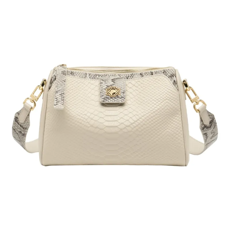 ZOOLER Top Grain Cow Leather Crossbody Bag Women's Ecru/Midnight Black-1