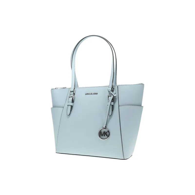 MICHAEL KORS MK Charlotte Leather Shoulder Bag, Crossbody Bag, Handbag Tubas Women's Blue-1