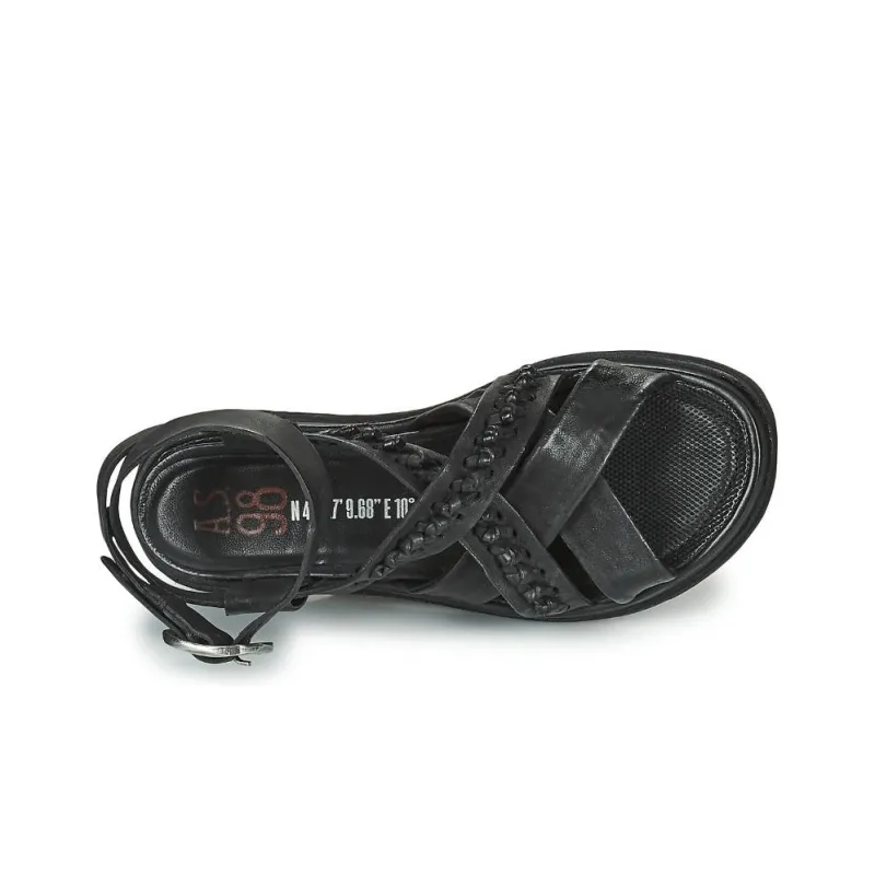 AirStep POLA CROSS Roman Sandals 1cm Women's Black-12