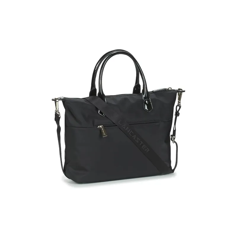 Lancaster Nylon Shoulder Bag, Crossbody Bag, Handbag Medium Size Women's Black-5