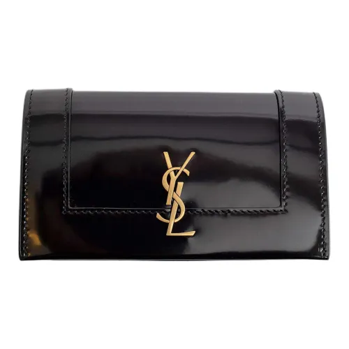 SAINT LAURENT Calfskin Wallet Women's Black