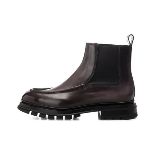 Santoni Leather Ankle Boots