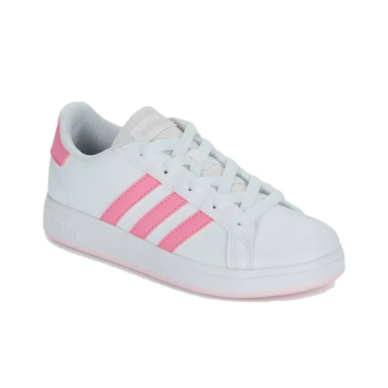 Adidas GRAND COURT LifestyleTennis Anti Slip Wear Resistant Low Top Skateboard Shoes Women's White Pink-3