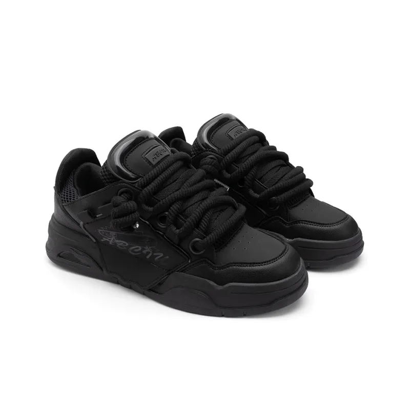 ABCIU x Seattle Palm Anti Slip Wear Resistant Low Top Skateboard Shoes Unisex Black-3