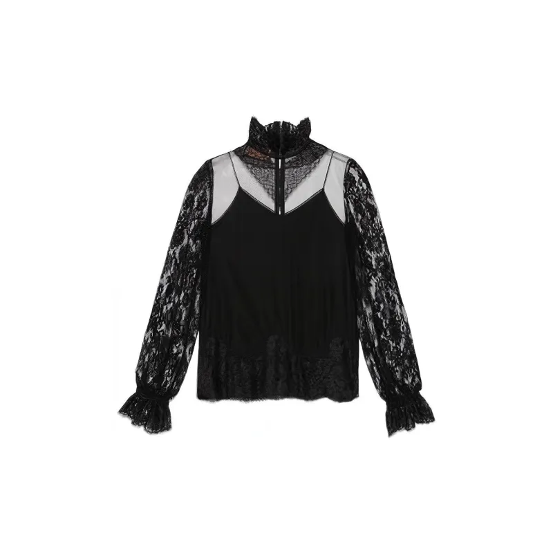 GUCCI High neck Lace Blouse-1