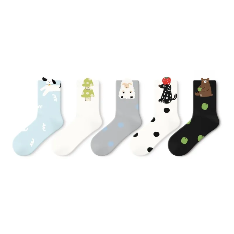 Primeet Mid Calf Socks Women's 5 Pack-22
