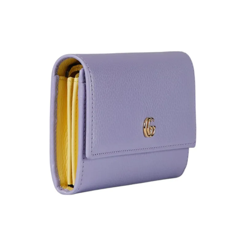 GUCCI GG Marmont Leather Wallet Women's Light Purple-1