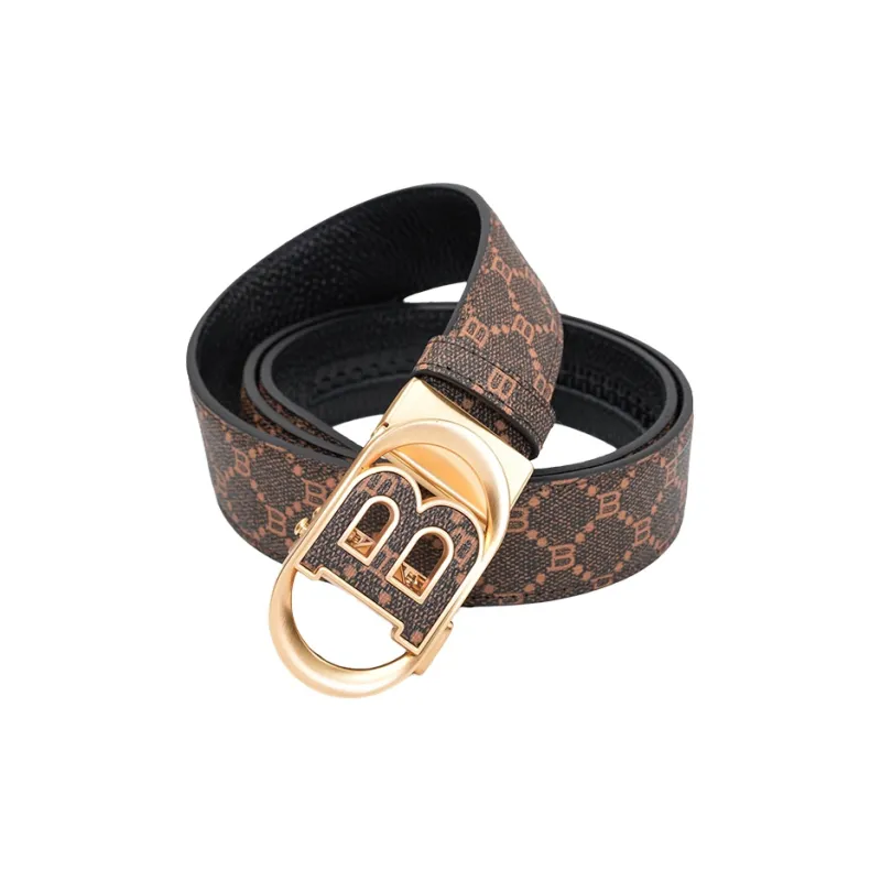 NINE NAIL Top Grain Cow Leather Genuine Leather Automatic Buckle Men's Belt Men's Width 3.5cm-14