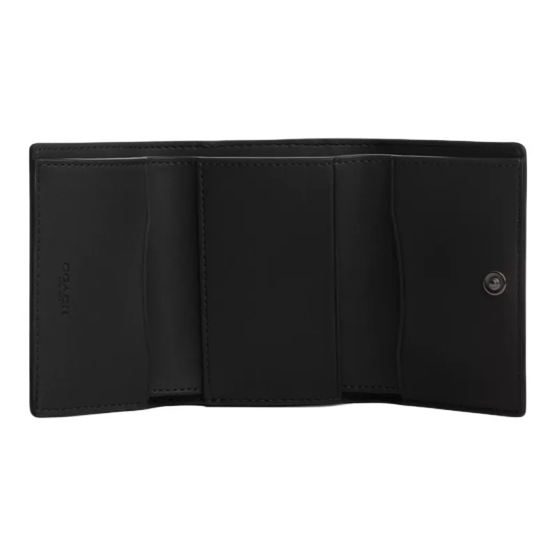 COACH Micro Cow Leather Wallet Mini Women's Black Copper & Black-1