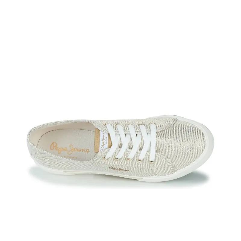 Pepe Jeans Metallic Effect Slip Resistant Low Top Skateboard Shoes Women's Light Umber-6