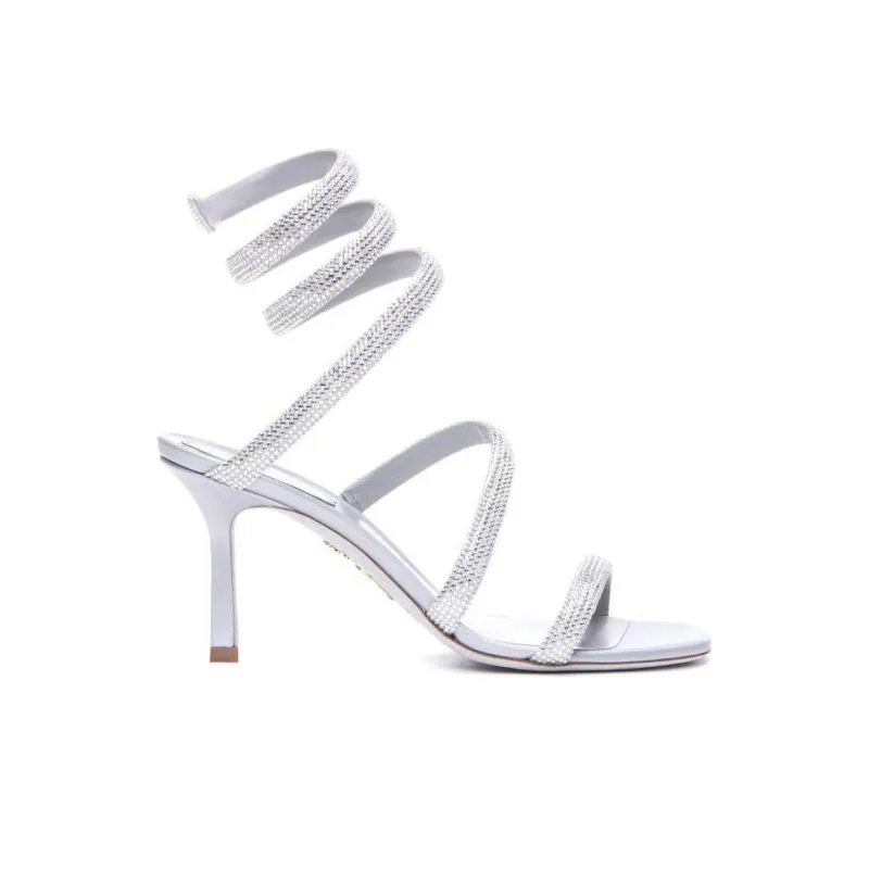 RENE CAOVILLA One Strap Sandals 10.4cm Women's Silver-1
