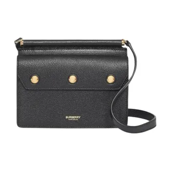 Burberry Title Cow Leather Messenger Bag Shoulder Bag Crossbody Bag Mini Women's Black