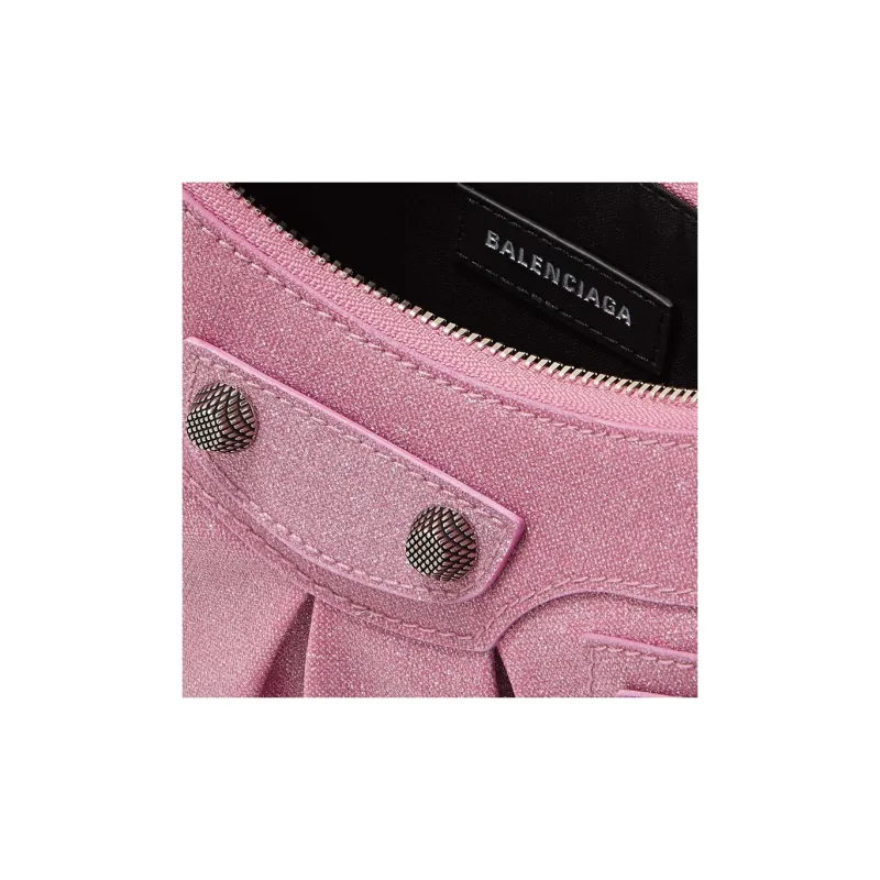 Balenciaga Le Cagole Canvas One Shoulder Handbag Crossbody Bag Extra Small Women's Pink-2
