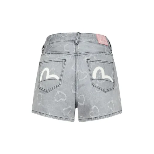 EVISU Denim Shorts Women's Denim Gray All Over