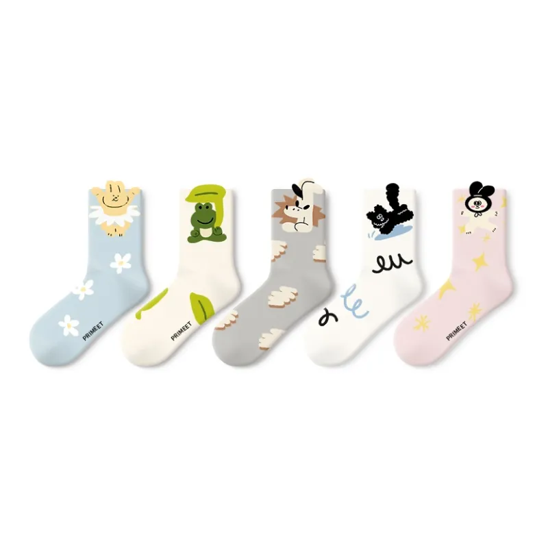 Primeet Mid Calf Socks Women's 5 Pack-18