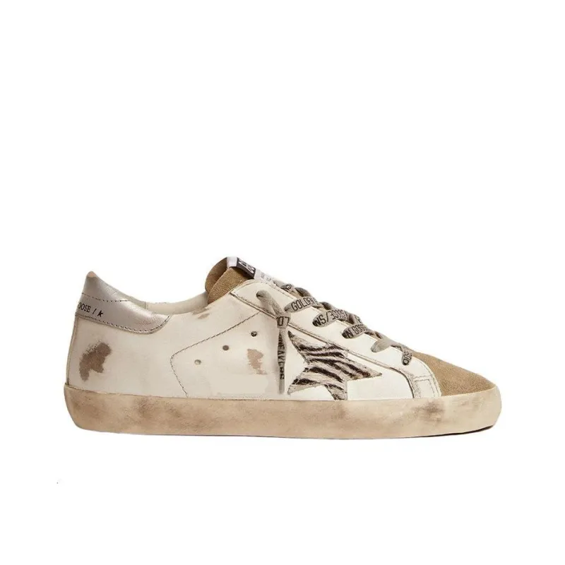 Golden Goose Super Star Stylish Skateboarding Shoes Women's White Distressed Style-1