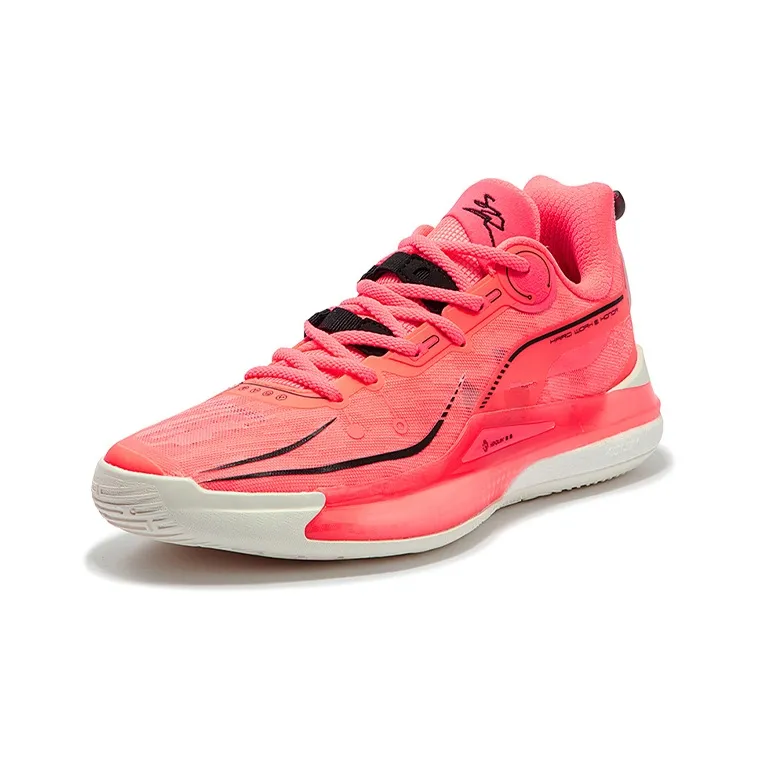 361° DVD2 Cushioning Anti Slip Wear Resistant Breathability Low Top Basketball Shoes Men's Pink-1