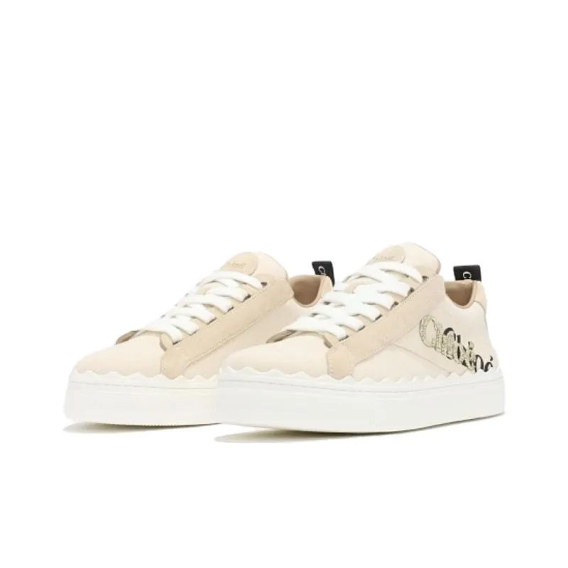 Chloe Lauren Low Top Stylish Skateboarding Shoes Women's Beige-3
