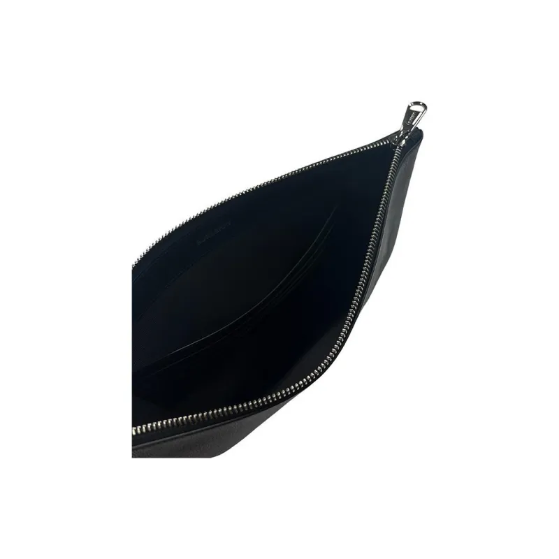 Burberry Embossed Leather Pouch Black-4