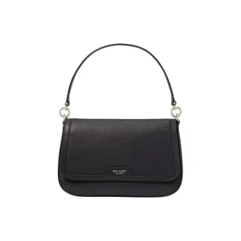 Kate Spade Hudson Litchi Grain Leather Handbag Shoulder Bag Women's Black