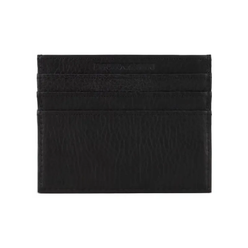 EMPORIO ARMANI Calfskin Card Holder, Wallet Men's Black-2