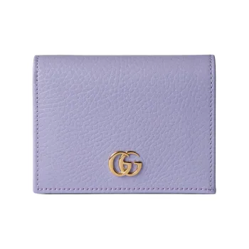 GUCCI GG Marmont Leather Wallets Card Holders Women's Light Purple