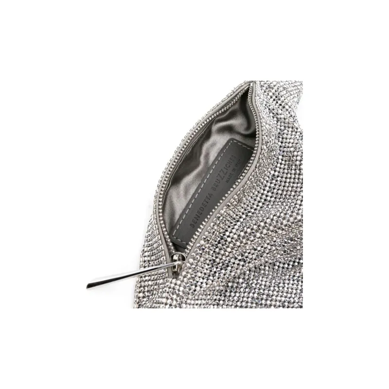 BENEDETTA BRUZZICHES Rhinestone Bag, Handbag, Shoulder Bag Women's Silver-3