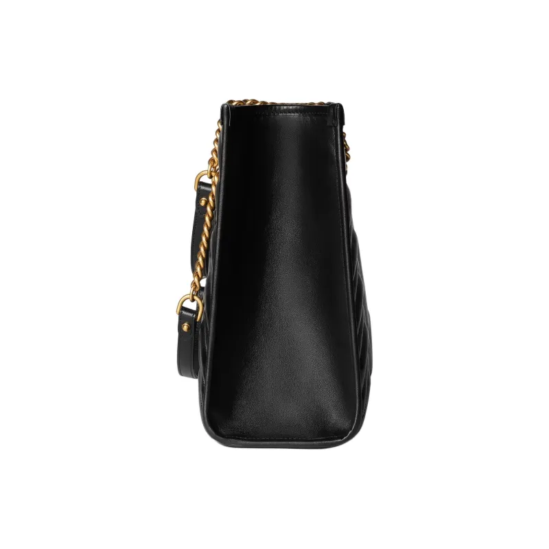 GUCCI GG Marmont Leather Tote Bag Shopping Bag Handbag Shoulder Bag Women's Black-3