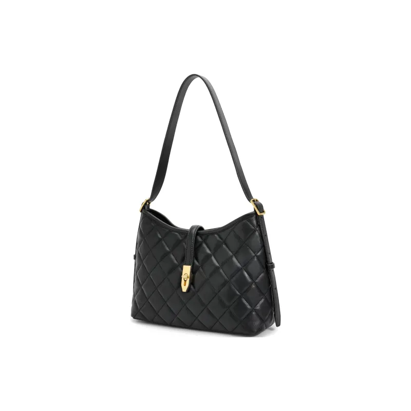 BELLE Artificial Leather Shoulder Bag Women's Solid Color Plain-7