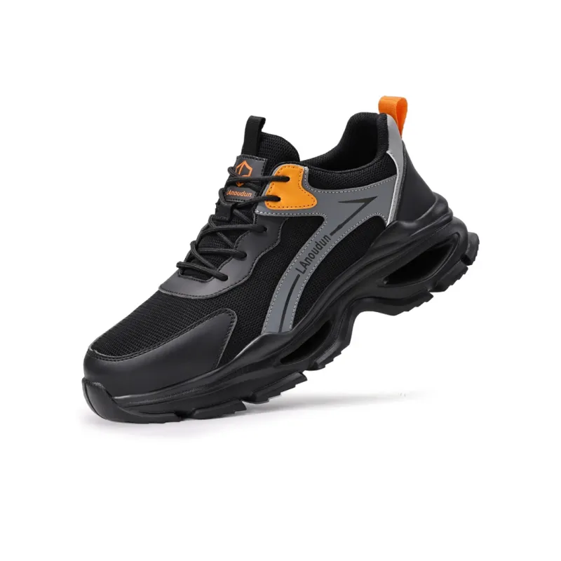 Blue Gull Shield Lightweight Rebound Low Top Outdoor Shoes Unisex Gray Black-2