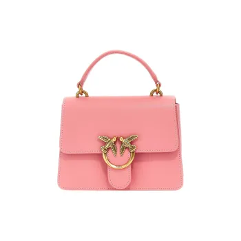 PINKO LOVE Series Calfskin Tote Bag, Shopping Bag, Handbag, Shoulder Bag, Crossbody Bag Women's Pink