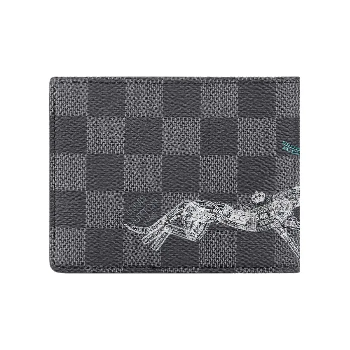 LOUIS VUITTON Slender Wallet Damier Graphite Stamps-2