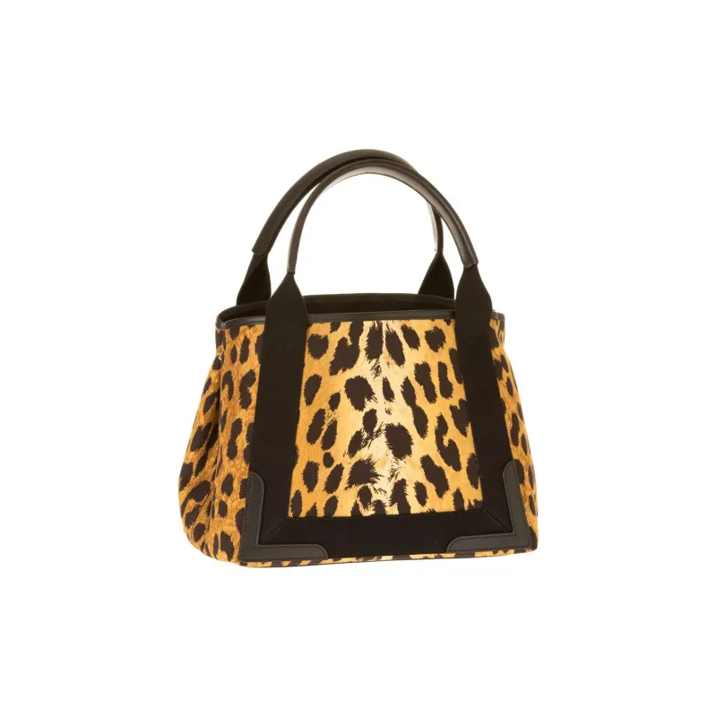 Balenciaga Canvas With Calfskin Handbag Women's Leopard/Black-3