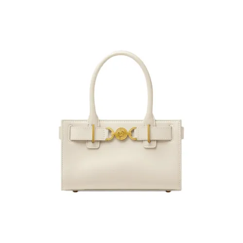 VERSACE Medusa '95 Cow Leather Tote Bag Shopping Bag Handbag Small Size Women's Beige