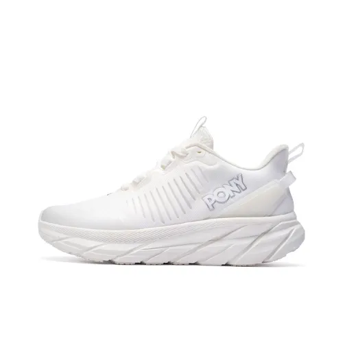 PONY Durable Breathable Low-Top Running Shoes Unisex White