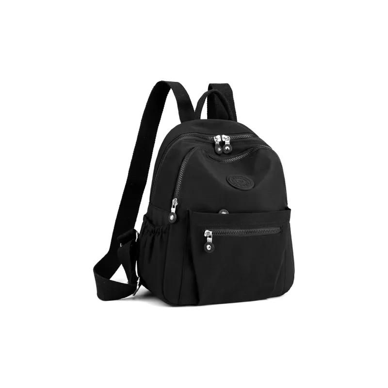 Parker Bear Nylon Fabric Backpack Regular Unisex Flesh Pink/Light Green/Black-12