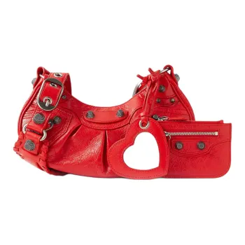 Balenciaga Le Cagole Lambskin Shoulder Bag Crossbody Bag Extra Small Women's Red