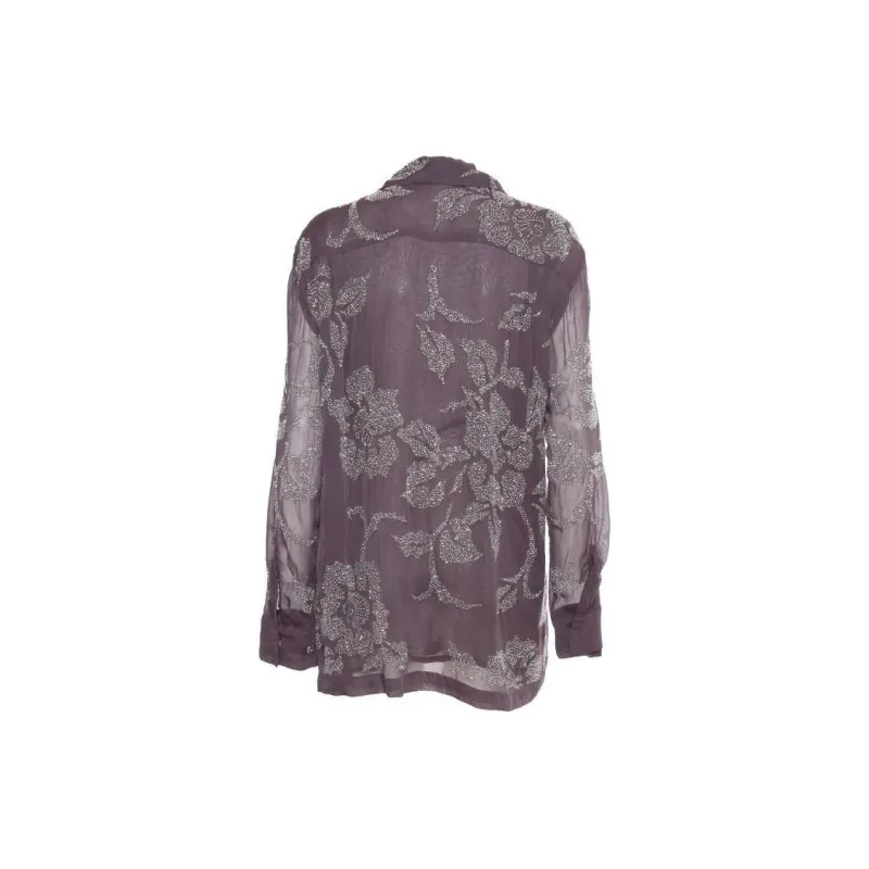 PAROSH Shirt Women's Purple Brown-1
