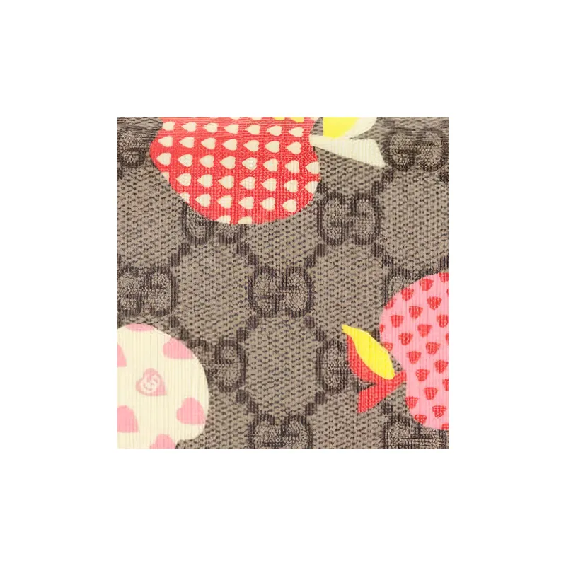 GUCCI Valentine's Day Collection Canvas With Leather Wallet Women's Ebony/White-7