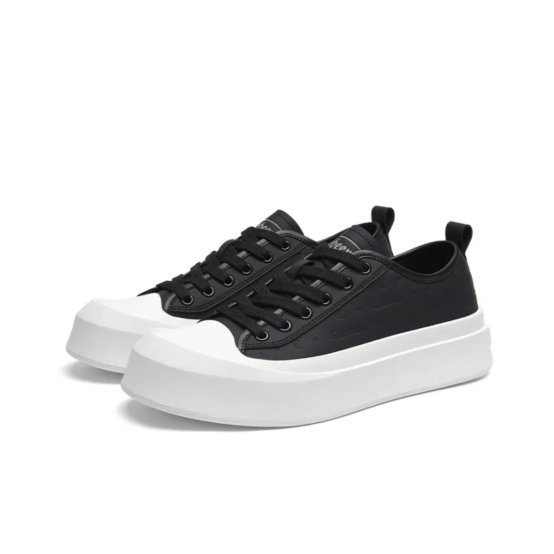 Cabbeen Preppy Big Head White Shoes Wear-Resistant Slip-Resistant Low-Top Skateboard Shoes Men's White-8