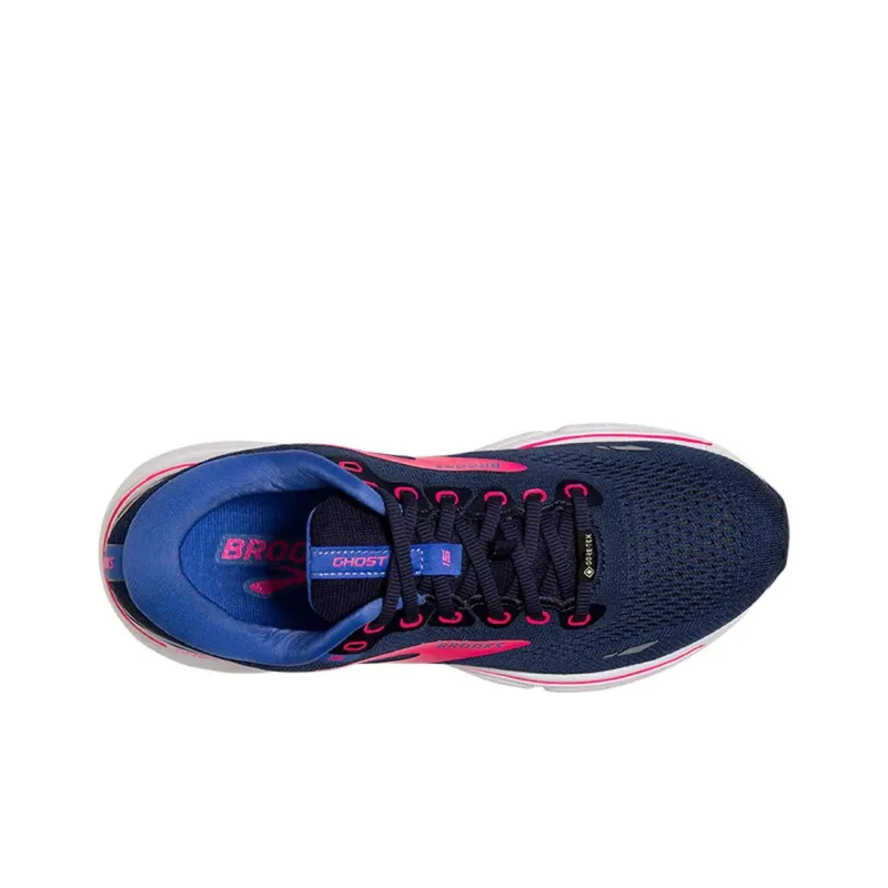 Brooks Ghost 15 Cushioned Slip-Resistant Low-Top Running Shoes Women's Blue Pink-3