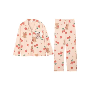 DAMOS·LOVE x XIAOXIONGNAIHUANGBAO LIANMINGKUAN Pajama Set Women's Milk Tea Small Cherries