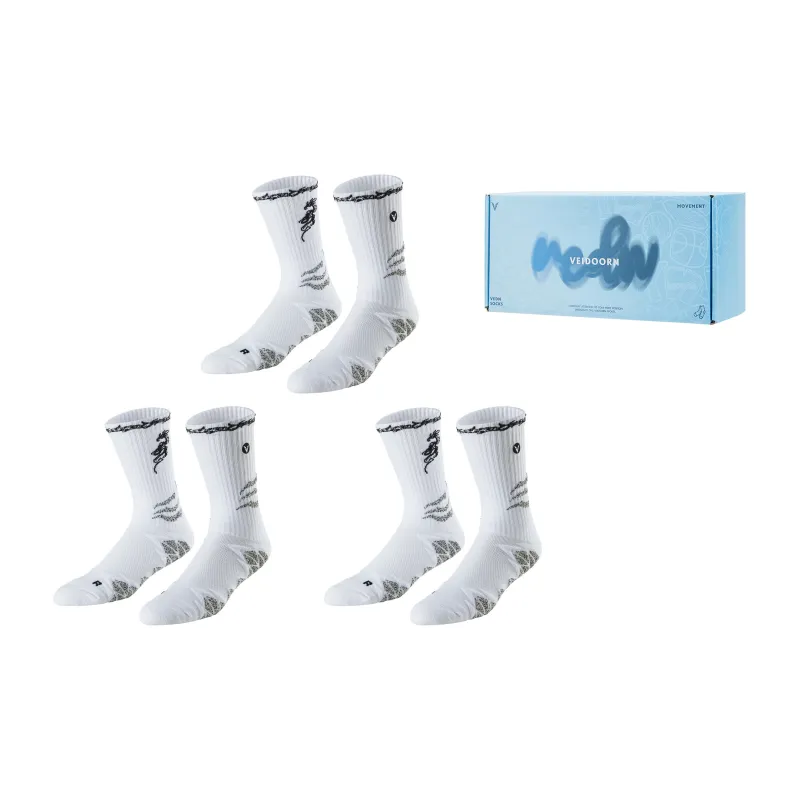 VEIDOORN Year Of The Dragon Series Basketball Socks Unisex Black Gold-0