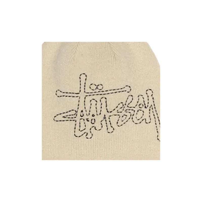 Stussy Acrylic Beanies Unisex Beige-2