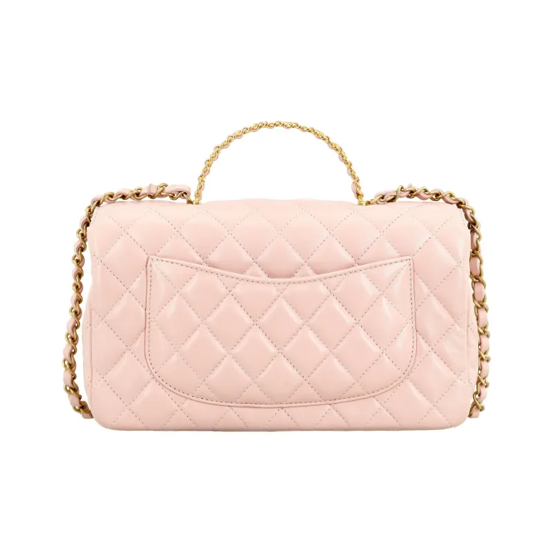 CHANEL Classic Flap CF Sheepskin Flap Bag, Shoulder Bag, Crossbody Bag Trumpets Women's Cherry Blossom Pink-2