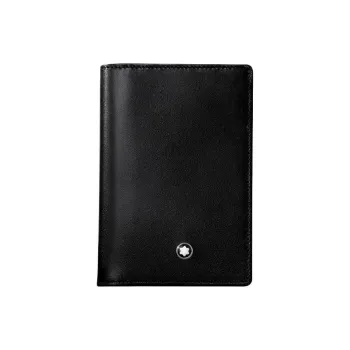 MONTBLANC Meisterstuck Leather Business Card Holder Wallets Men's Black