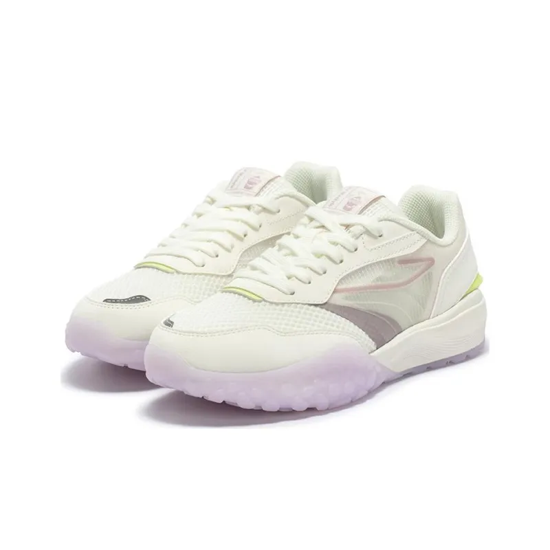 361° Cushioning Wear Resistant Low Top Casual Shoes Women's White Purple-2