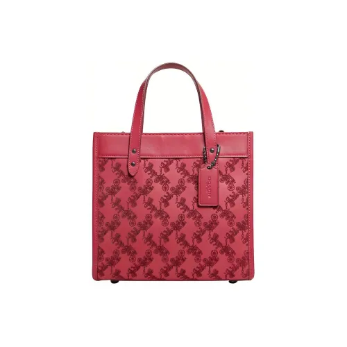 COACH Field Cow Leather Tote Bag, Shopping Bag, Handbag, Shoulder Bag, Crossbody Bag Medium Size Women's Red
