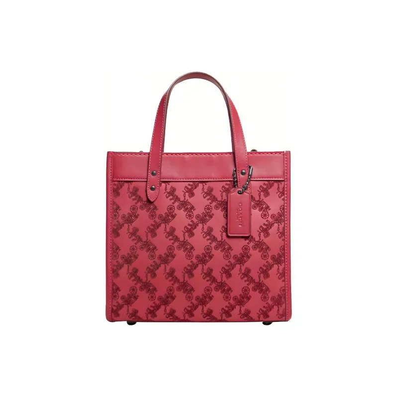 COACH Field Cow Leather Tote Bag, Shopping Bag, Handbag, Shoulder Bag, Crossbody Bag Women's Red-0